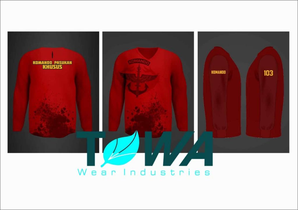 bahan drifit jersey sublim kopassus warna merah sublime bandung keren kualtas premium