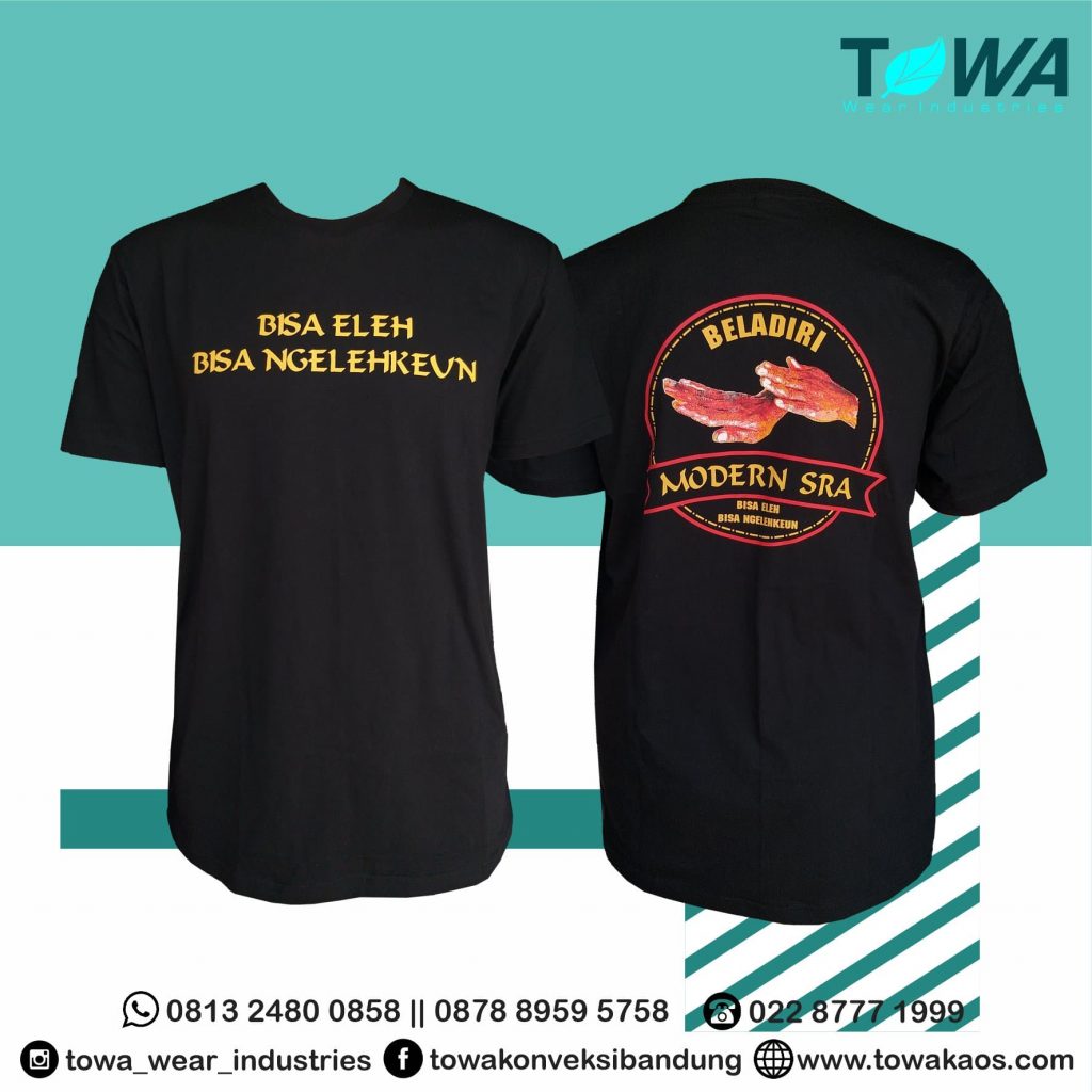 Baju Kaos Oblong Baju Event Modern Sra Bahan Cotton Combed Hitam