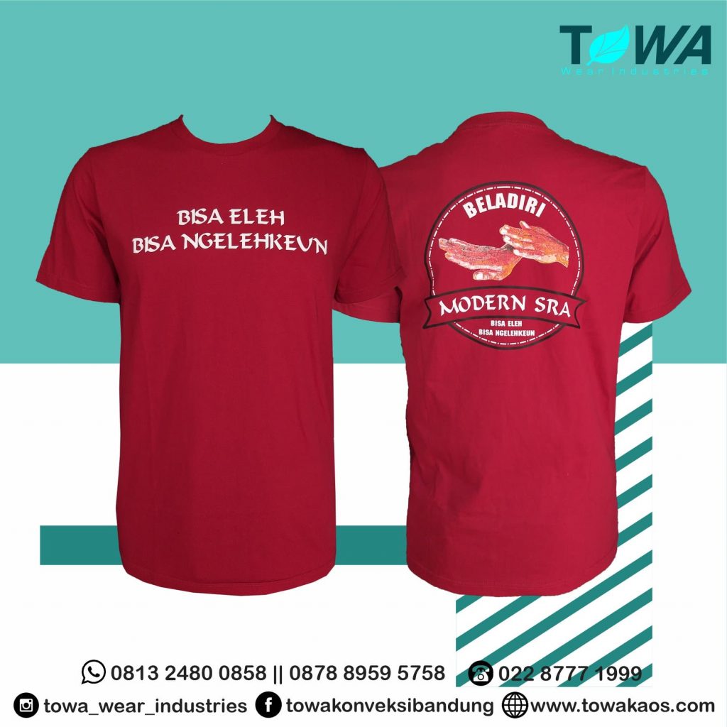 Baju Kaos Oblong Baju Event Modern Sra Bahan Cotton Combed Merah