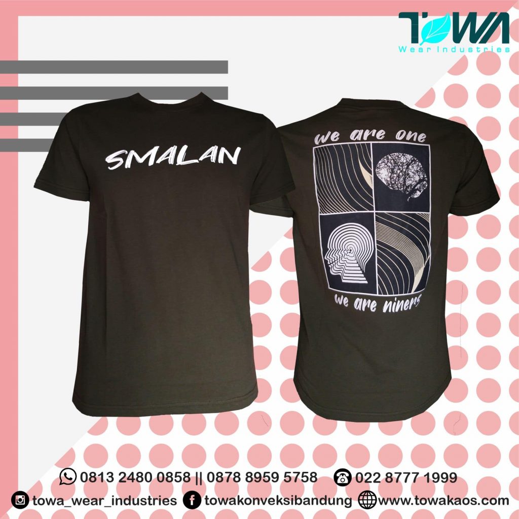 Baju Kaos Oblong Baju Angkatan SMALAN Lampung Hijau Army Konveksi Pabrik Garment Sablon Bandung