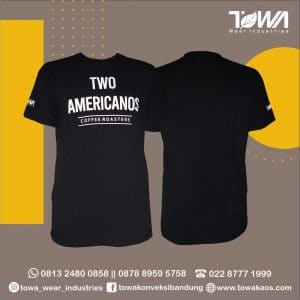 kaos event bahan cotton bamboo premium sablon discharge two americano towa konveksi