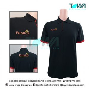 Poloshirt Baju Kaos Kerah Hitam Puratos