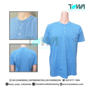 Baju Hanley Lengan Pendek Biru