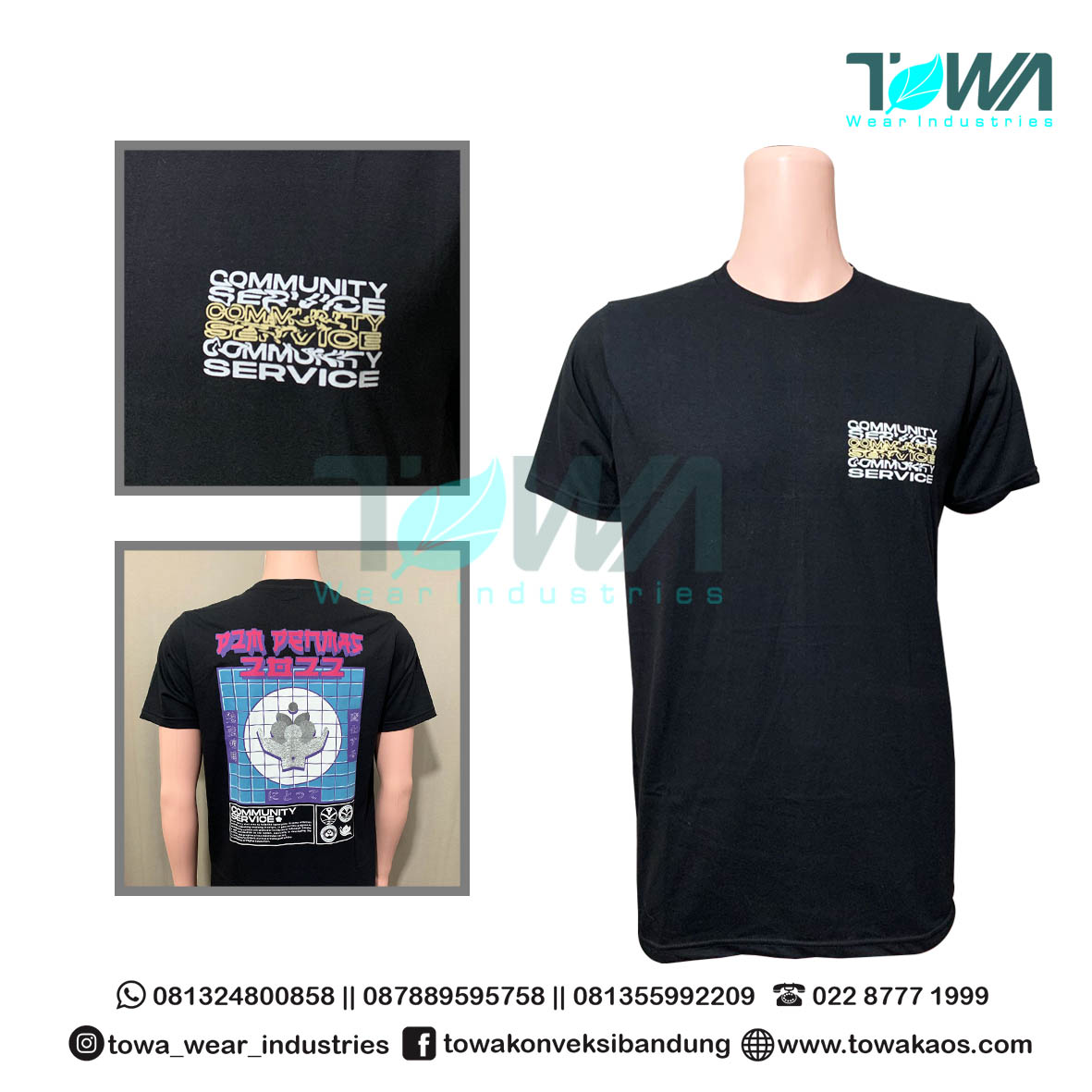 Baju Kaos Baju Event P2M Penmas 2022 UPI Combed 24s Hitam