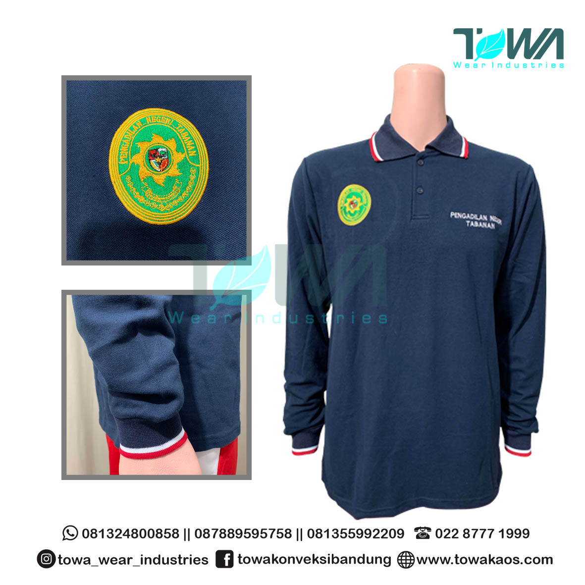 Baju Kaos Kerah Baju Poloshirt Pengadilan Negeri Tabanan Lacoste Navy P