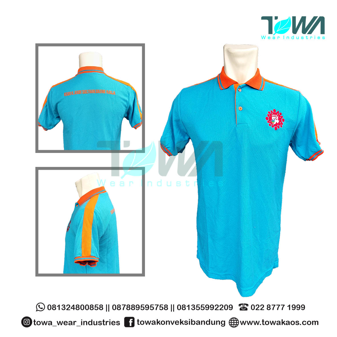 Baju Kaos Kerah Poloshirt HKN Lacoste Turkis