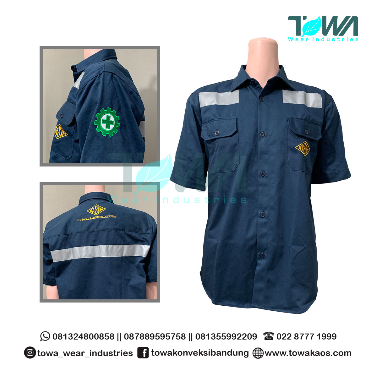 Kemeja PT. Daya Bambu Nusantara Bahan Drill Navy