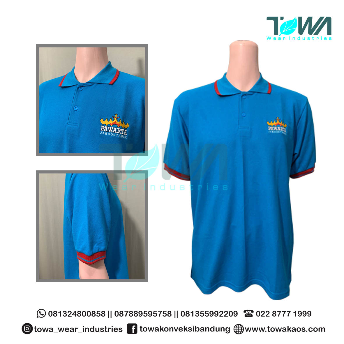 Poloshirt Baju Kaos Kerah Seragam Pawarta Turkis Pendek