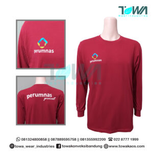 Baju Kaos Baju Perumnas Bahan Cotton Combed 30s Maroon