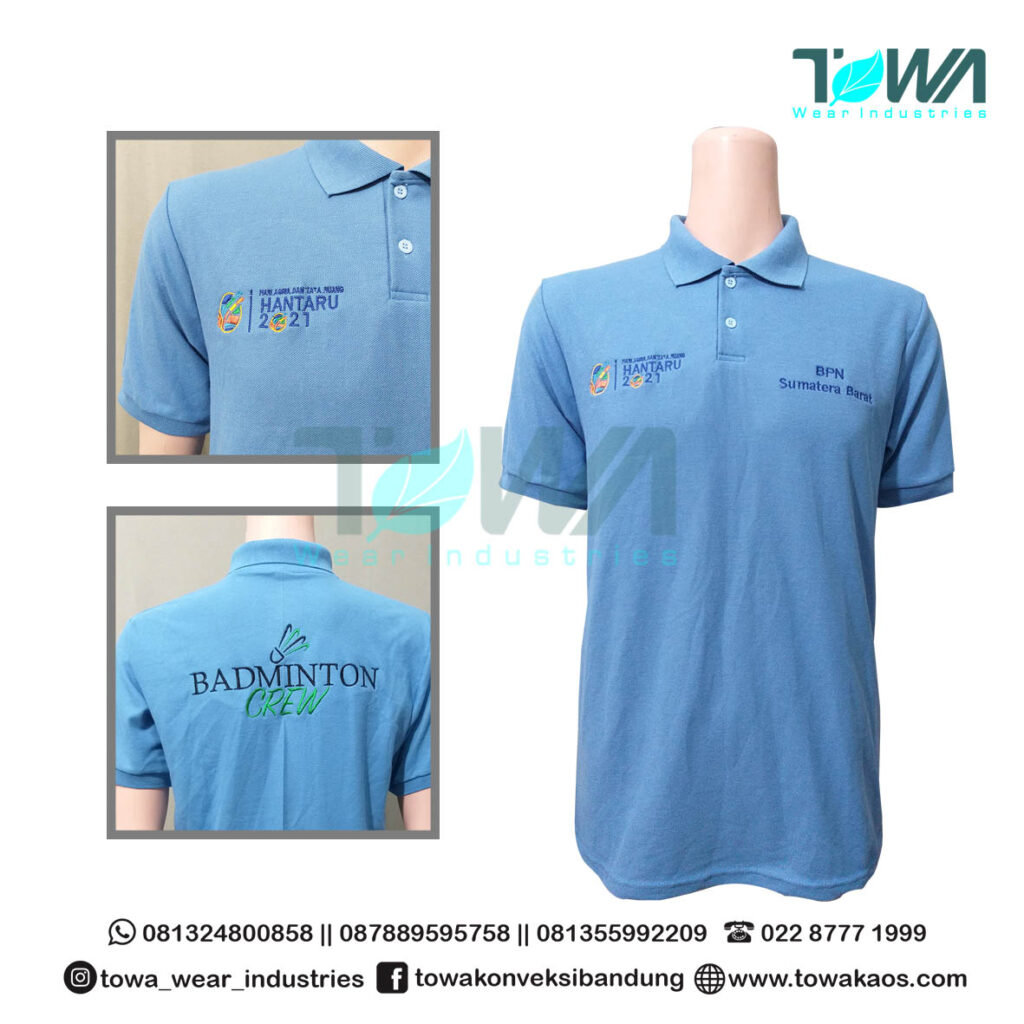 Baju Kaos Kerah Baju Poloshirt BPN Padang Sumatera Barat Biru