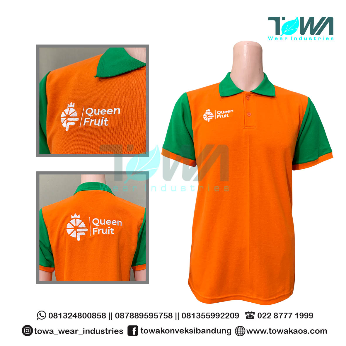 Baju Kaos Kerah Baju Poloshirt Baju Seragam Queen Fruit