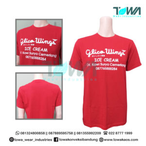 Baju Kaos Oblong Baju Seragam Glicowings Merah Cabe